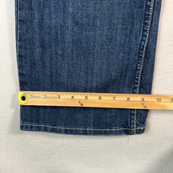 Helix Jeans Mens 32 Blue Straight Leg Mid Rise Dark Wash - Picture 6 of 10